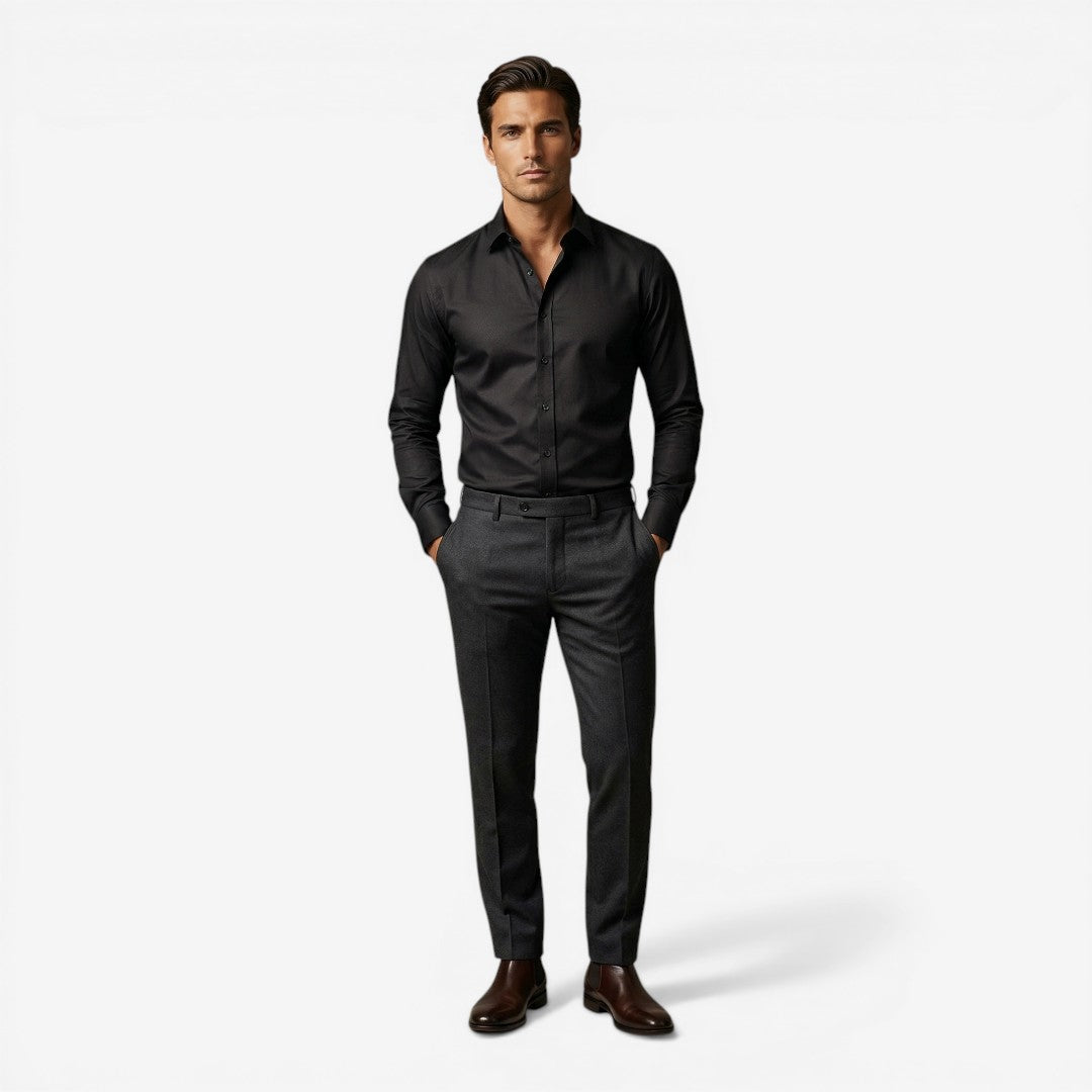 Jorvalore | Men’s Formal Shirt Long Sleeve Slim Fit Office Ready Style