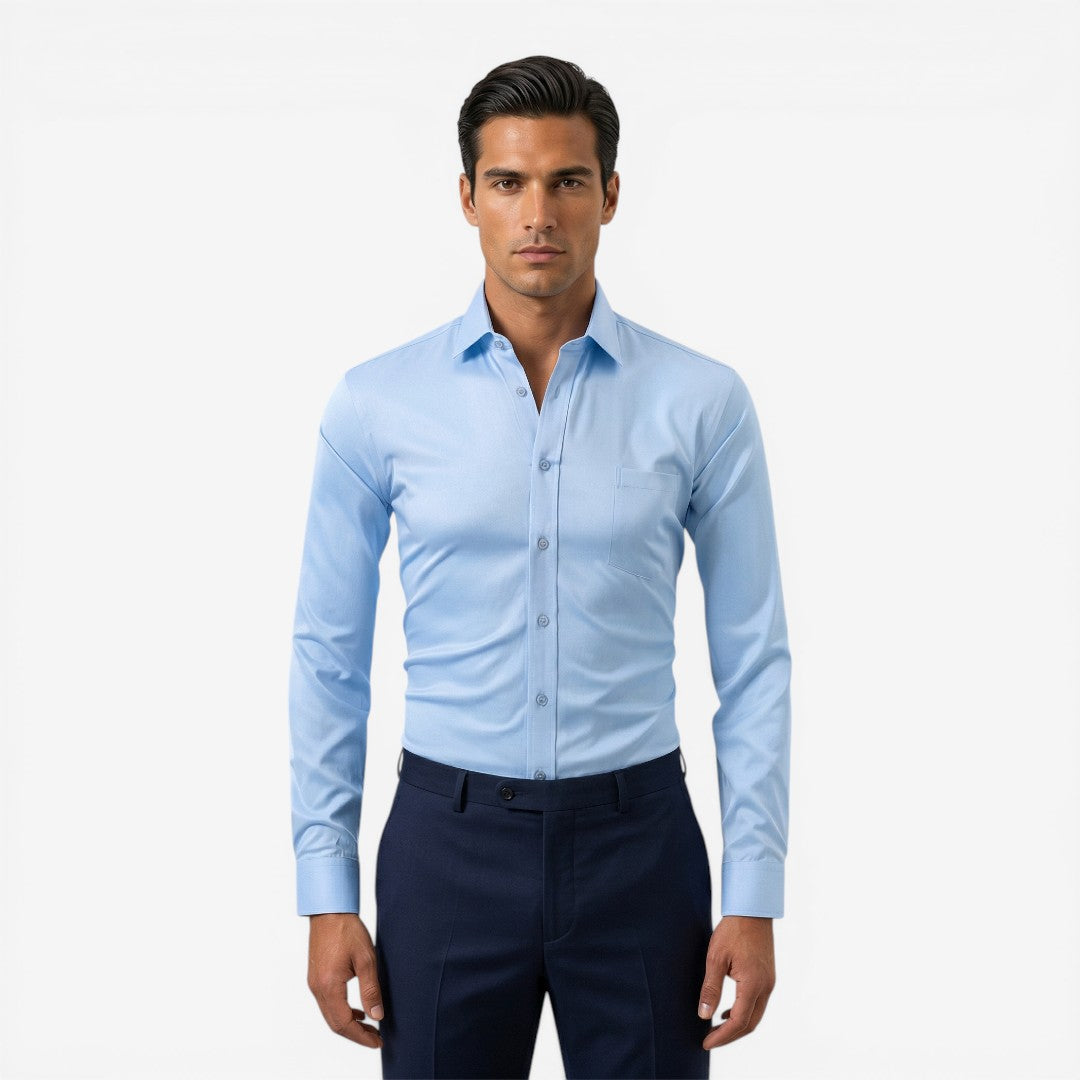 Jorvalore | Men’s Formal Shirt Long Sleeve Slim Fit Office Ready Style