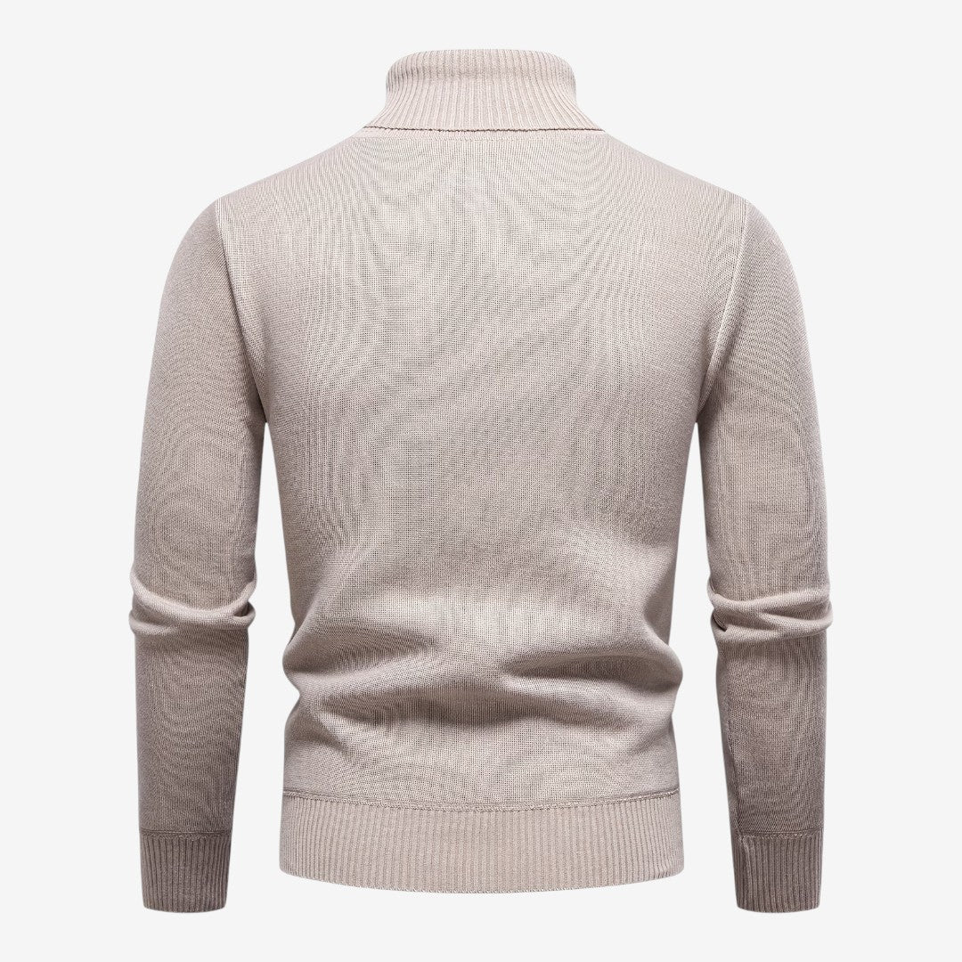 Jorvalore | Men's High Neck Textured Knit Jumper Soft Comfortable Fit