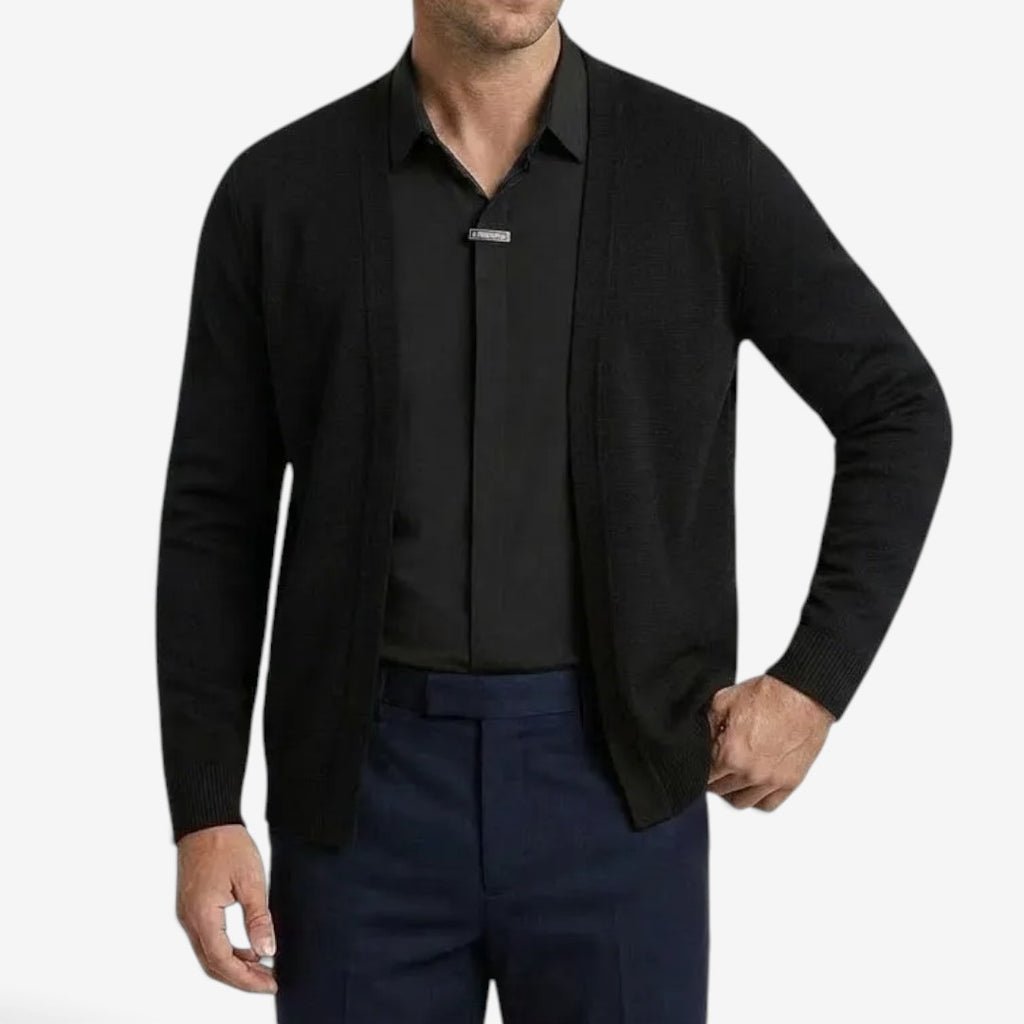 Jorvalore | Men's Knit Cardigan Two-Piece Layered Smart Casual Style