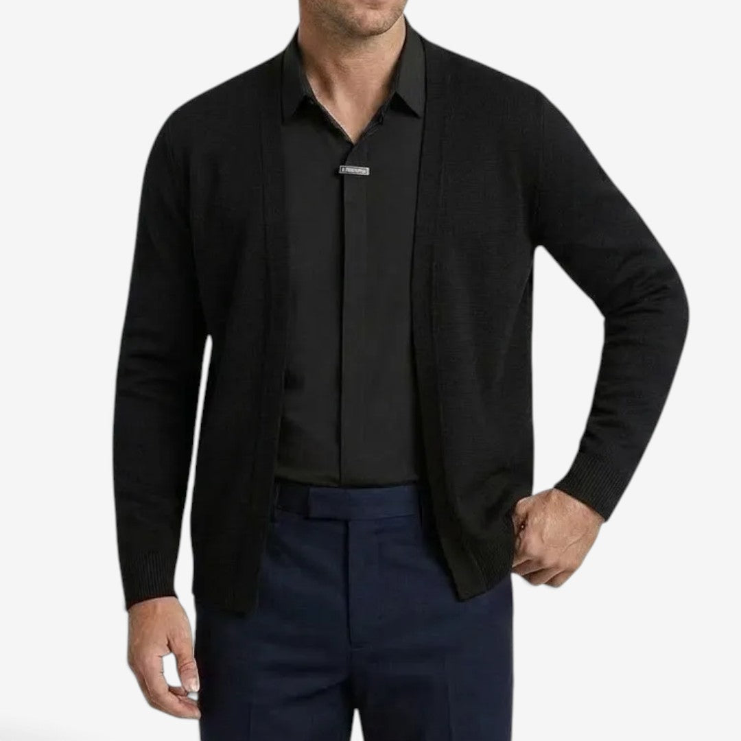 Jorvalore | Men's Knit Cardigan Two-Piece Layered Smart Casual Style