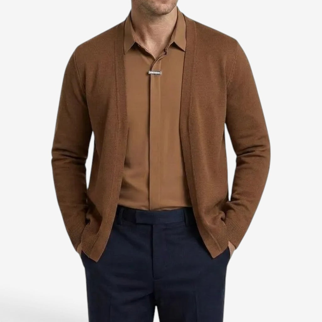 Jorvalore | Men's Knit Cardigan Two-Piece Layered Smart Casual Style