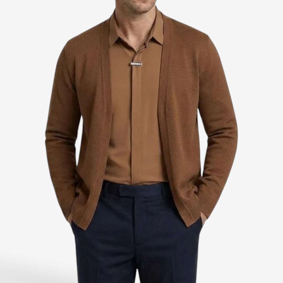 Jorvalore | Men's Knit Cardigan Two-Piece Layered Smart Casual Style