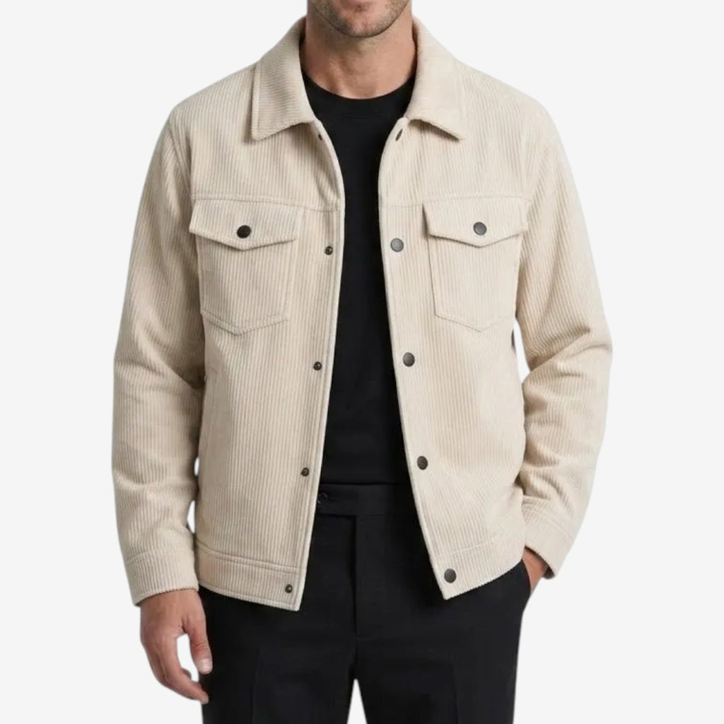 Jorvalore | Men's Knit Corduroy Button Jacket with Pockets