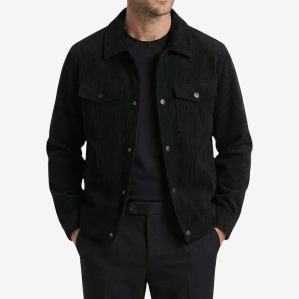 Jorvalore | Men's Knit Corduroy Button Jacket with Pockets