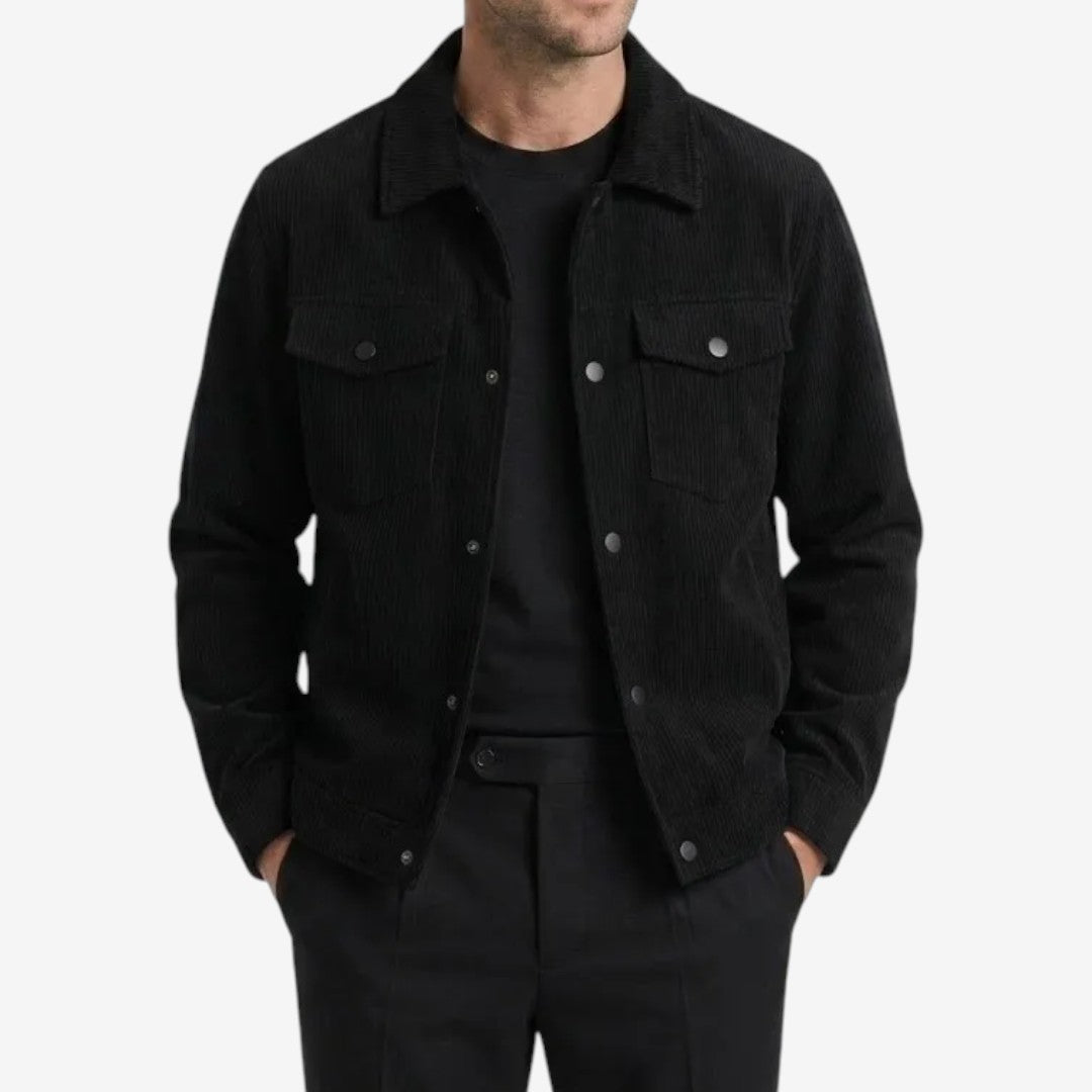 Jorvalore | Men's Knit Corduroy Button Jacket with Pockets