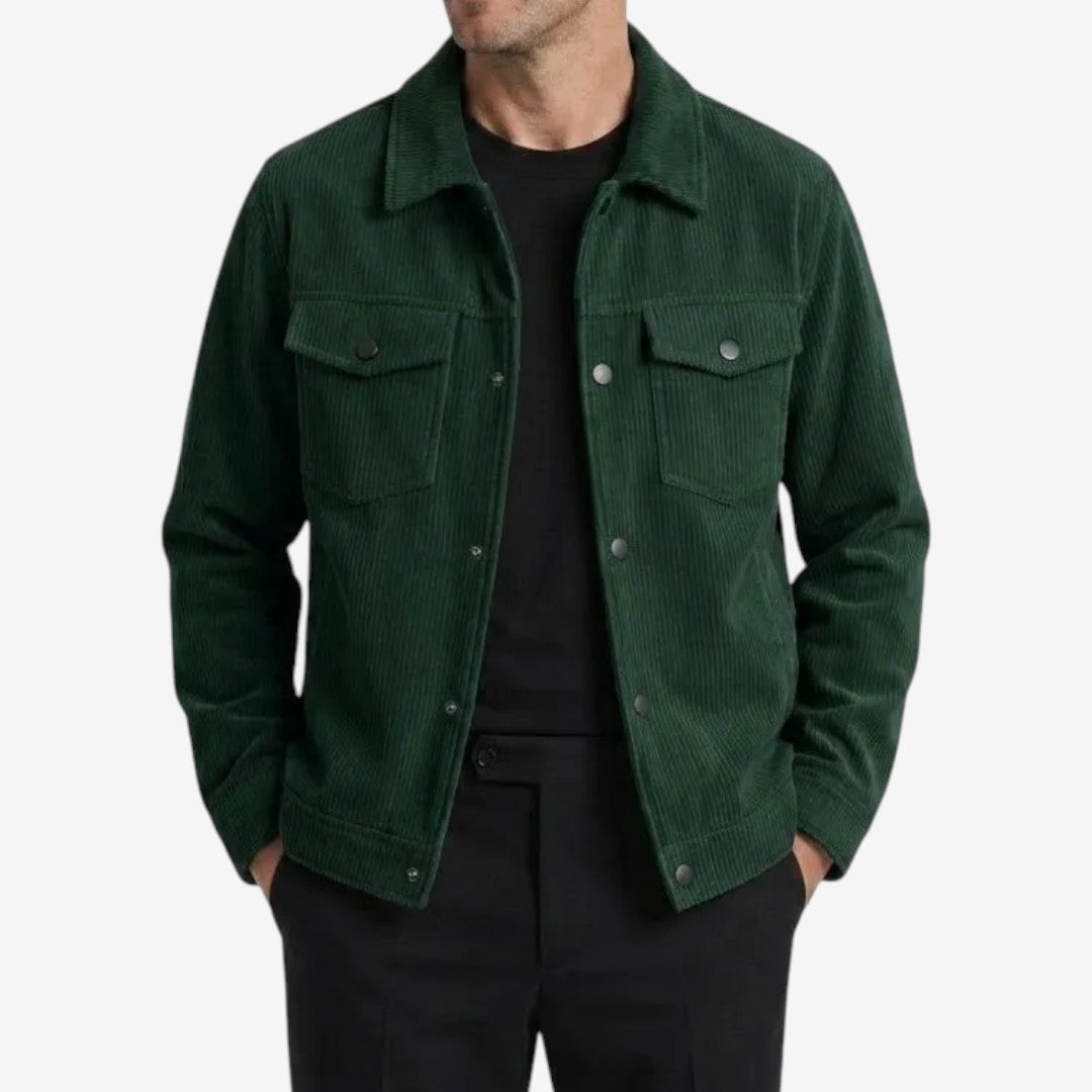 Jorvalore | Men's Knit Corduroy Button Jacket with Pockets