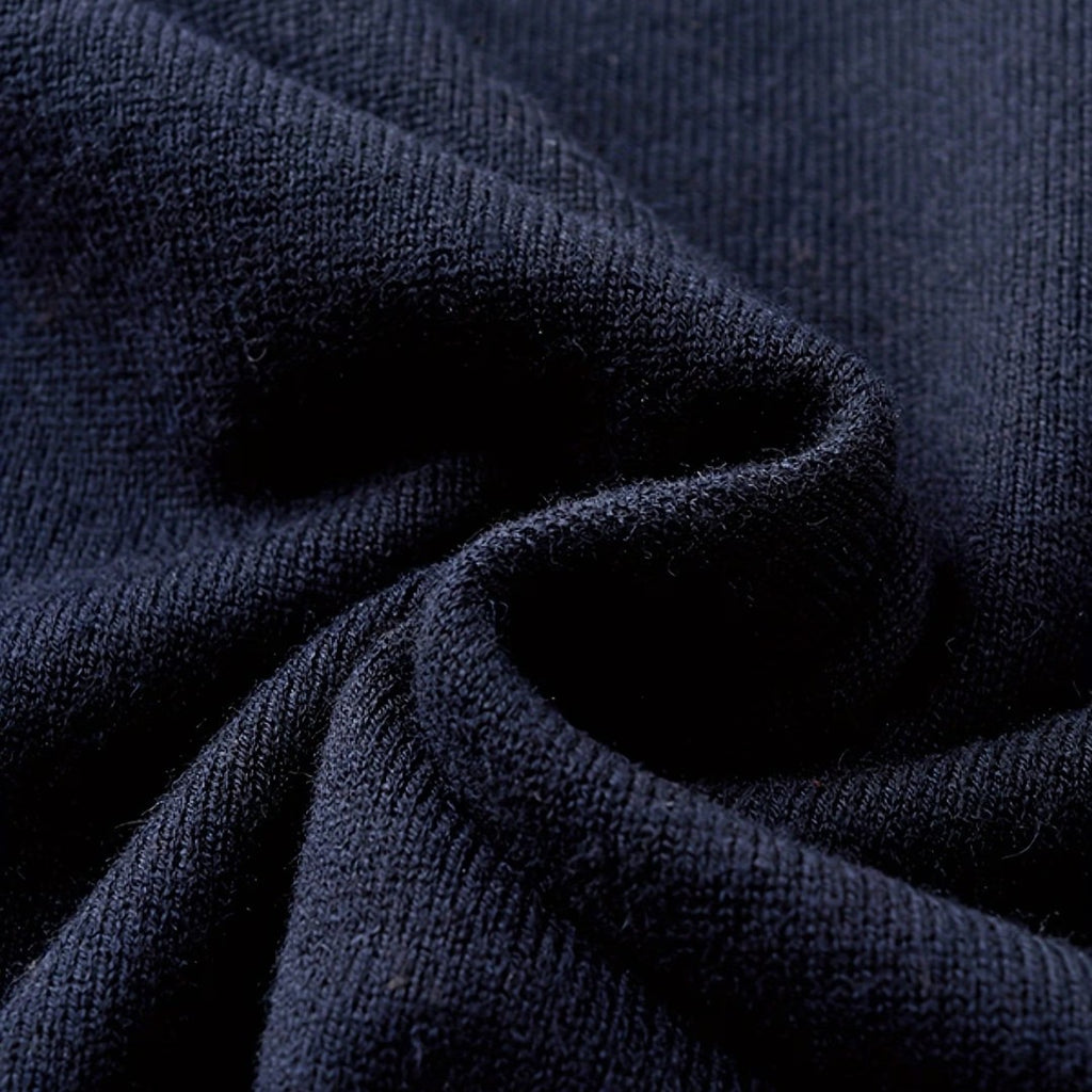 Jorvalore | Men's Long Sleeve Knit Wool Blend Polo Shirt for Smart Casual Wear