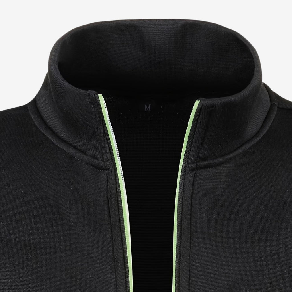 Jorvalore | Men’s Knit Zip Jacket High Neck Slim Fit with Zip Pockets