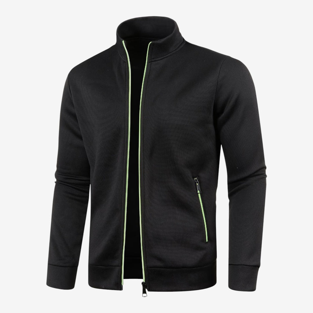 Jorvalore | Men’s Knit Zip Jacket High Neck Slim Fit with Zip Pockets