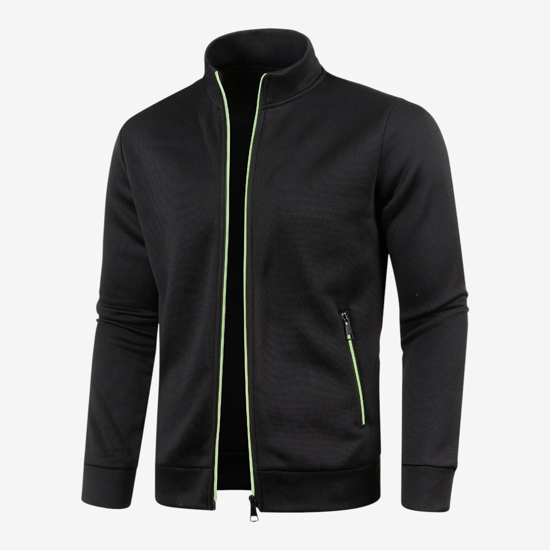 Jorvalore | Men’s Knit Zip Jacket High Neck Slim Fit with Zip Pockets