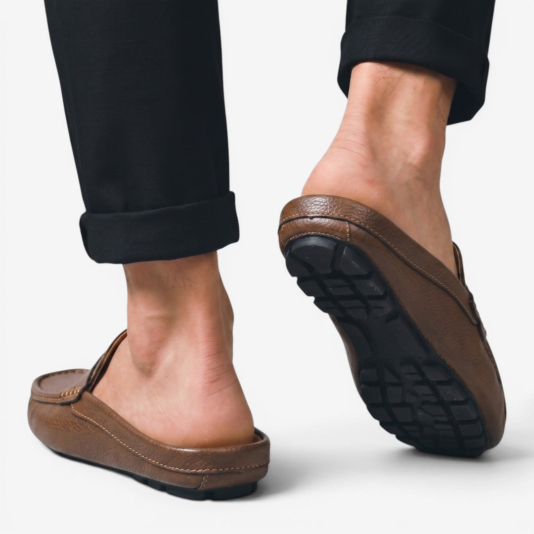 Jorvalore | Men's Leather Slip-On Driving Loafers for Summer Comfort