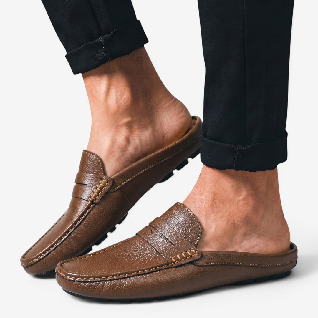 Jorvalore | Men's Leather Slip-On Driving Loafers for Summer Comfort