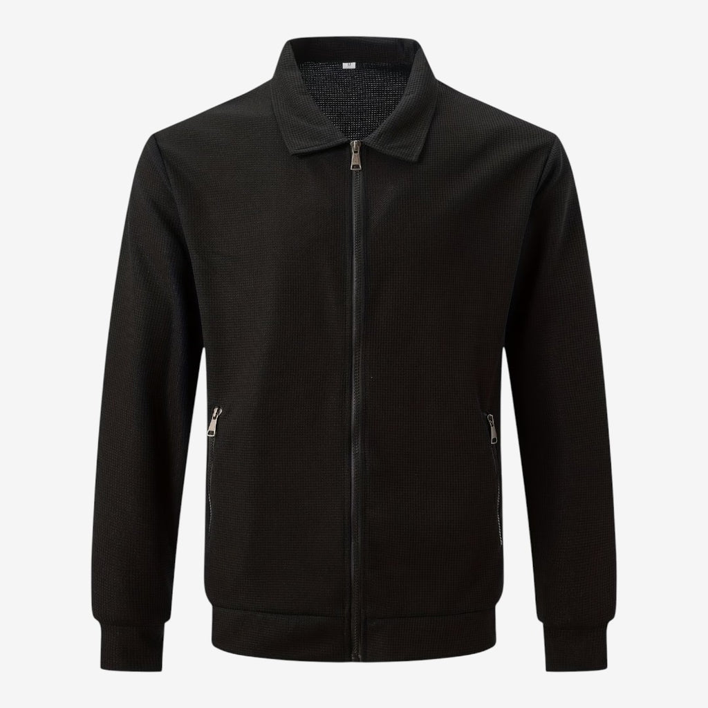Jorvalore | Men’s Lightweight Waffle Jacket Full Zip Collared