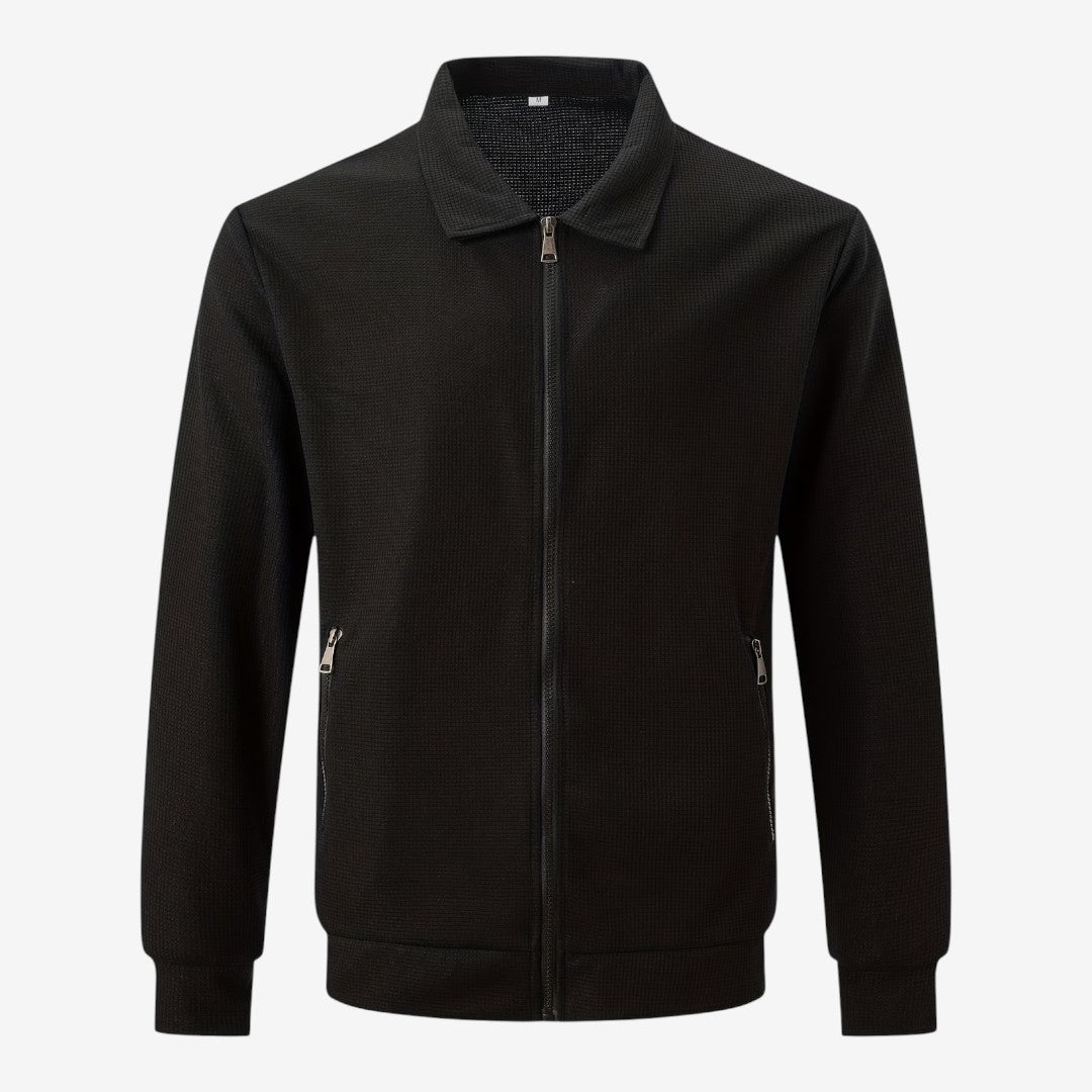 Jorvalore | Men’s Lightweight Waffle Jacket Full Zip Collared