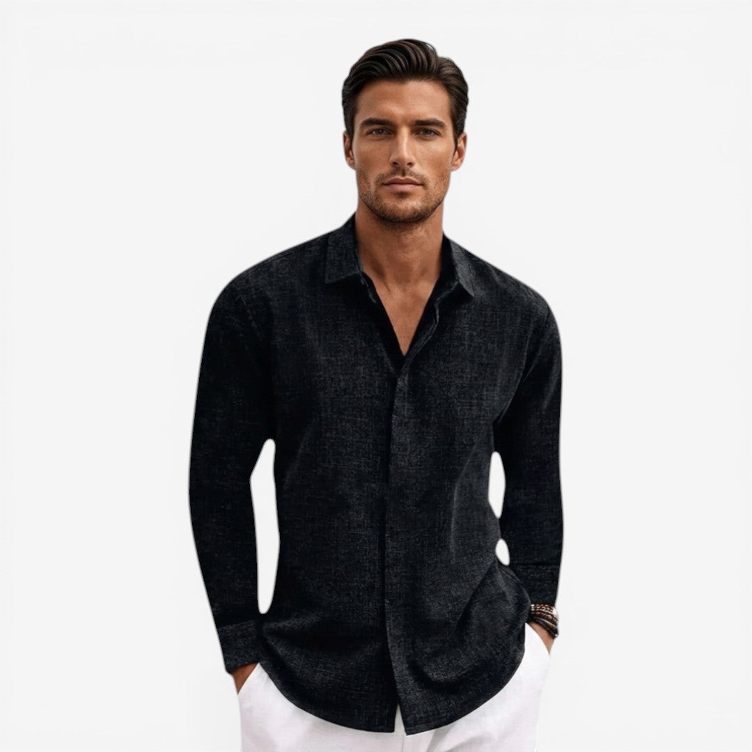 Jorvalore | Men's Linen Shirt for Summer Breathable Classic Fit