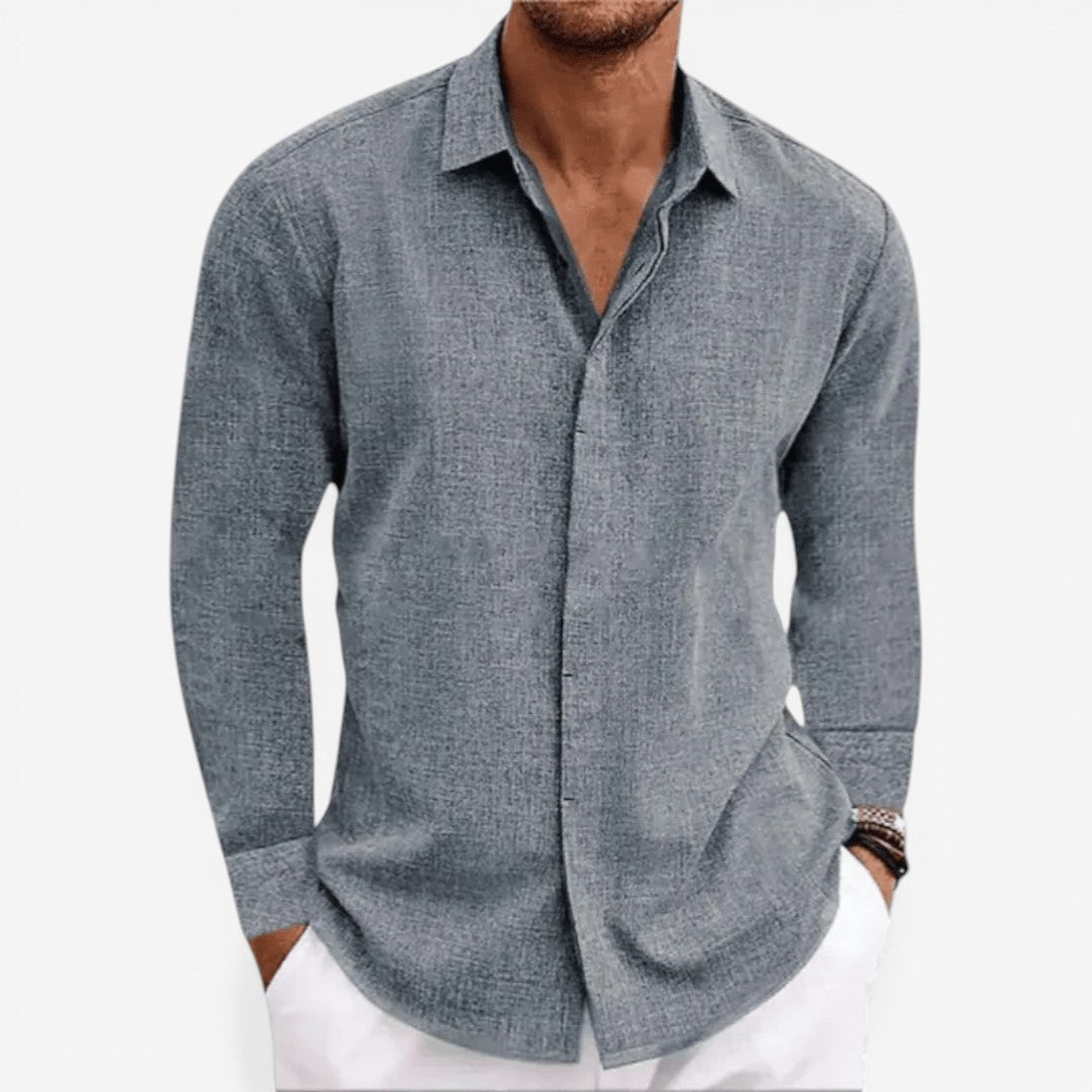 Jorvalore | Men's Linen Shirt for Summer Breathable Classic Fit