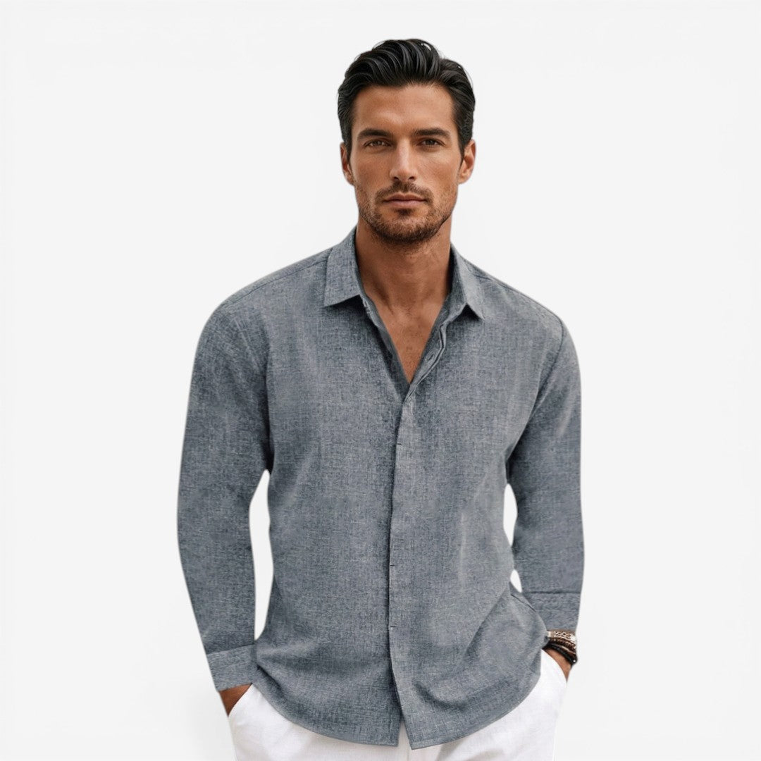 Jorvalore | Men's Linen Shirt for Summer Breathable Classic Fit