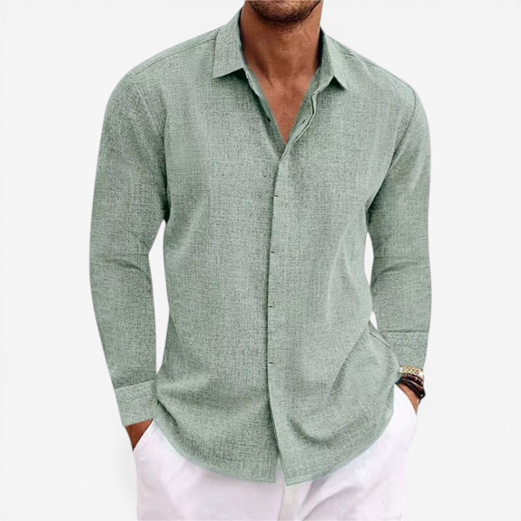 Jorvalore | Men's Linen Shirt for Summer Breathable Classic Fit