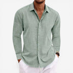 Jorvalore | Men's Linen Shirt for Summer Breathable Classic Fit