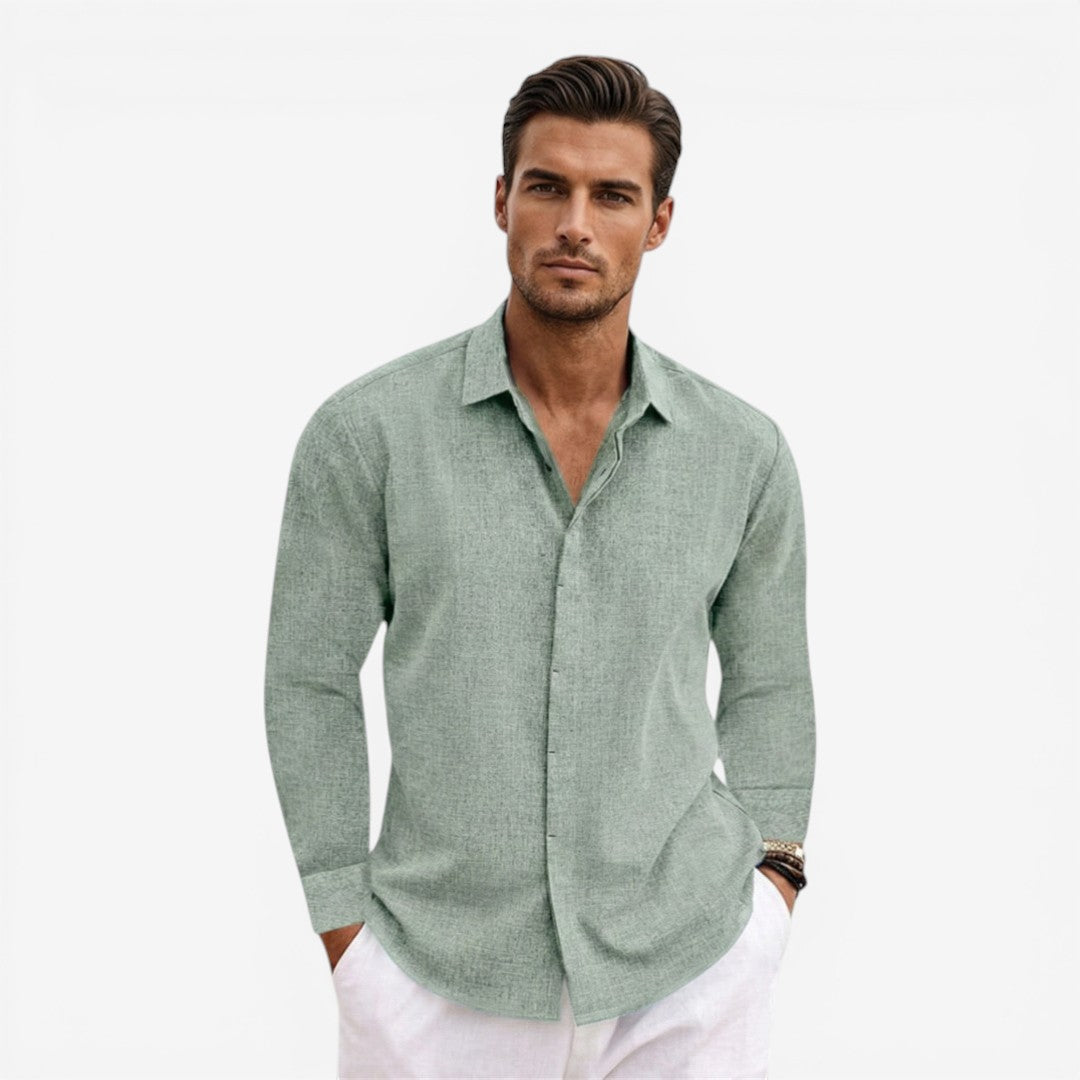 Jorvalore | Men's Linen Shirt for Summer Breathable Classic Fit