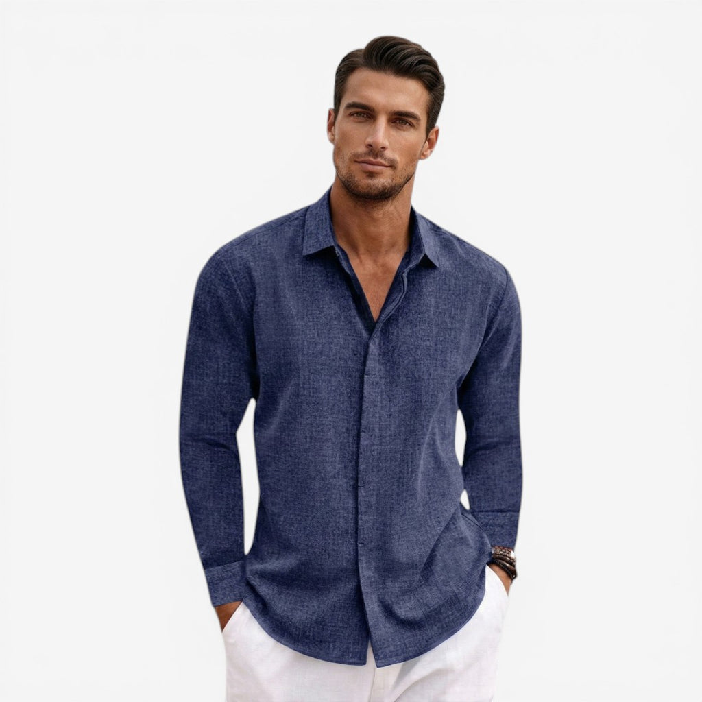 Jorvalore | Men's Linen Shirt for Summer Breathable Classic Fit