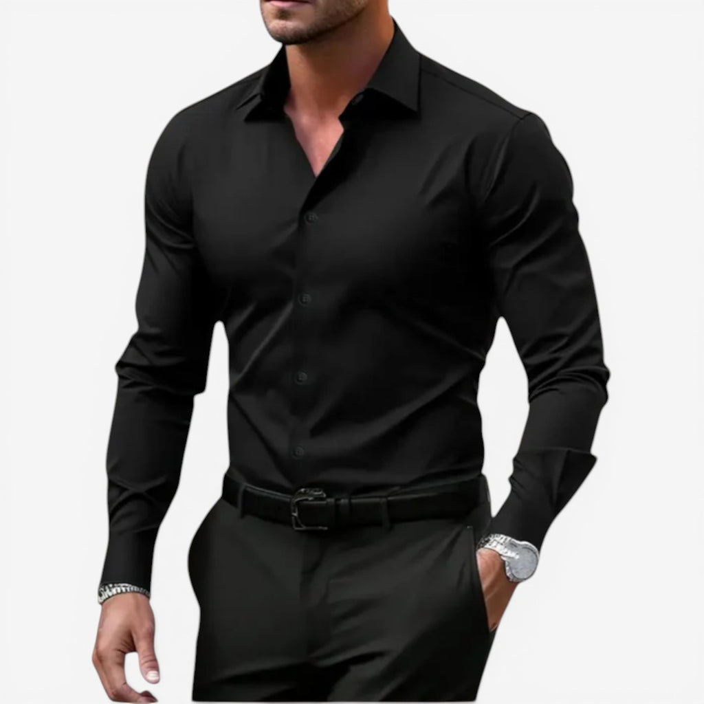 Jorvalore | Men’s Long Sleeve Formal Shirt Cotton Slim Fit Office Wear
