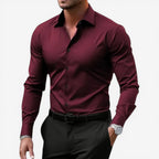 Jorvalore | Men’s Long Sleeve Formal Shirt Cotton Slim Fit Office Wear