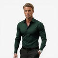 Jorvalore | Men’s Long Sleeve Formal Shirt Cotton Slim Fit Office Wear