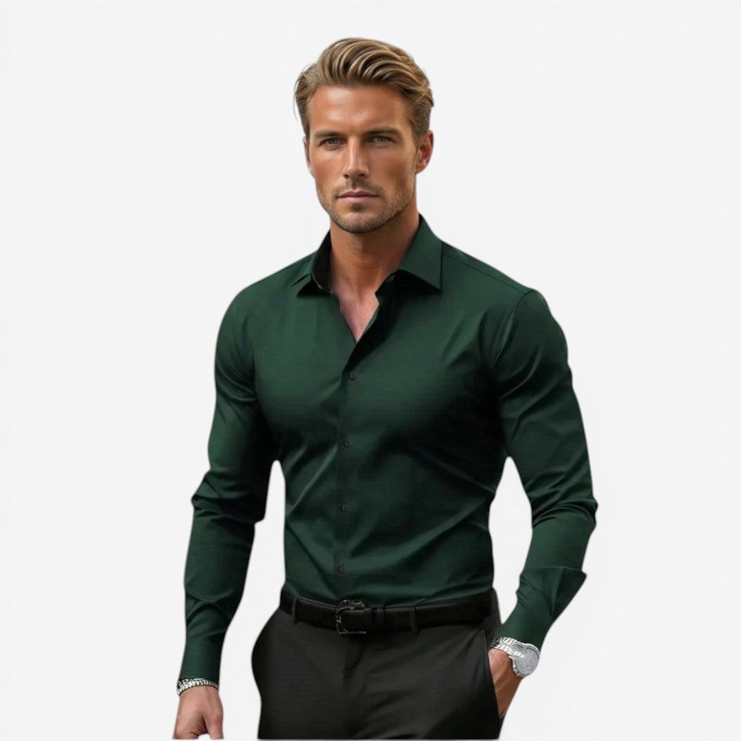 Jorvalore | Men’s Long Sleeve Formal Shirt Cotton Slim Fit Office Wear