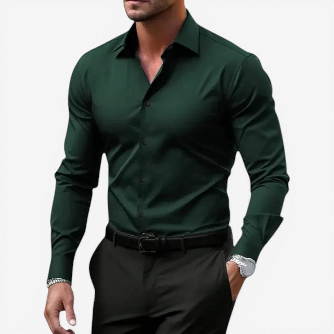 Jorvalore | Men’s Long Sleeve Formal Shirt Cotton Slim Fit Office Wear