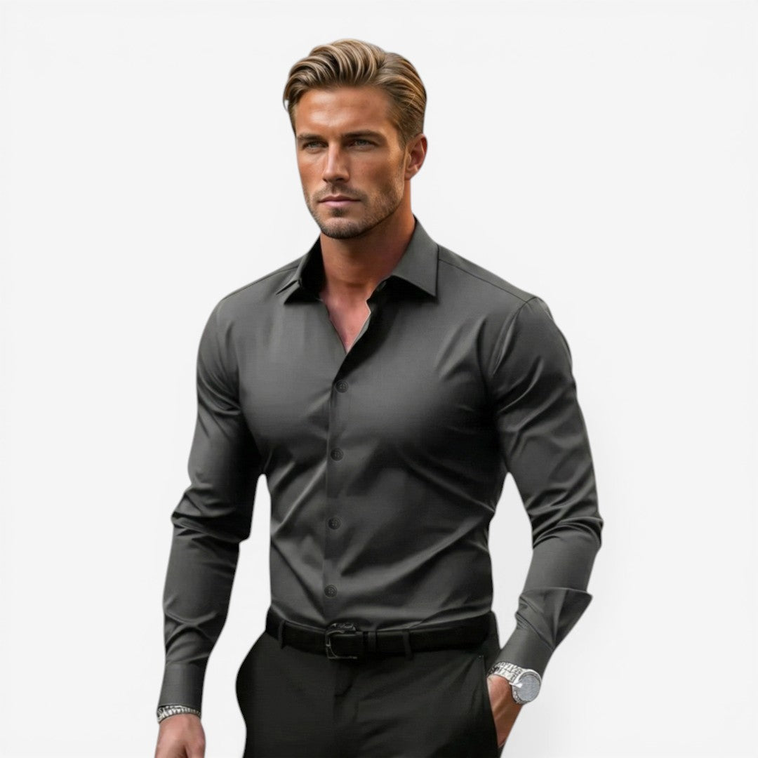 Jorvalore | Men’s Long Sleeve Formal Shirt Cotton Slim Fit Office Wear