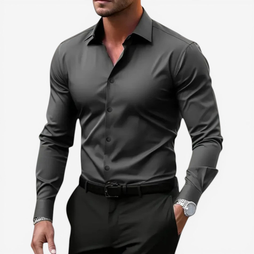 Jorvalore | Men’s Long Sleeve Formal Shirt Cotton Slim Fit Office Wear
