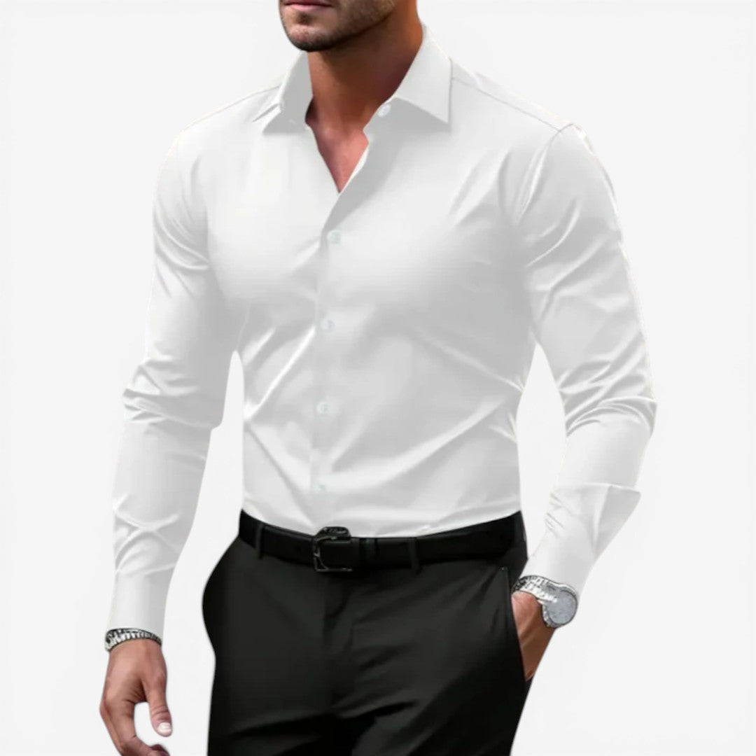 Jorvalore | Men’s Long Sleeve Formal Shirt Cotton Slim Fit Office Wear