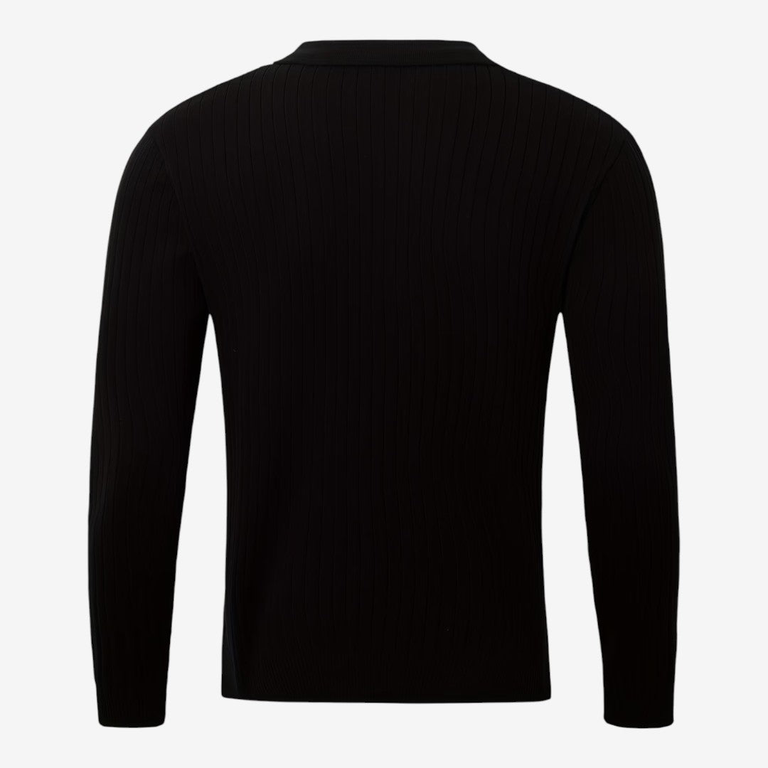 Jorvalore | Men's Long Sleeve Knit Polo Shirt for Casual Wear