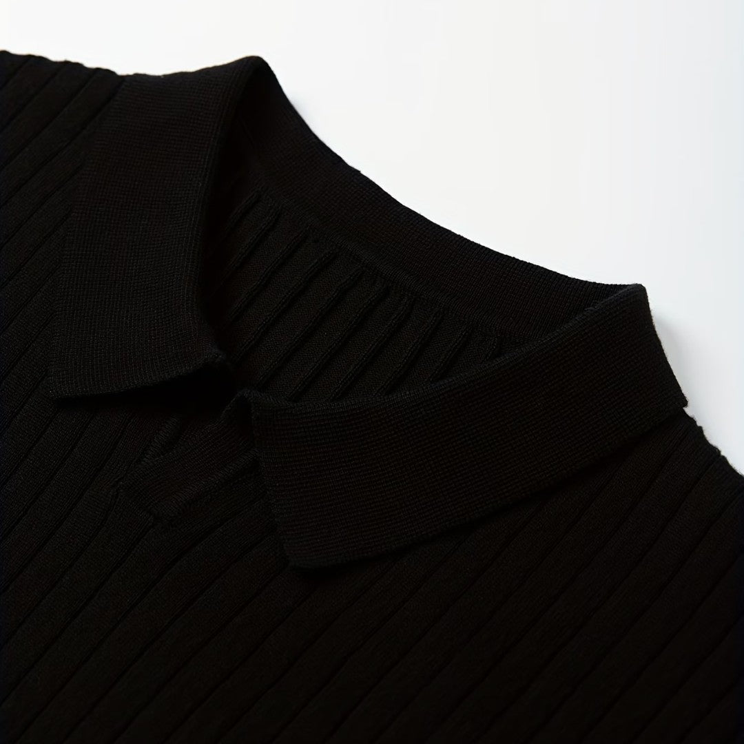 Jorvalore | Men's Long Sleeve Knit Polo Shirt for Casual Wear