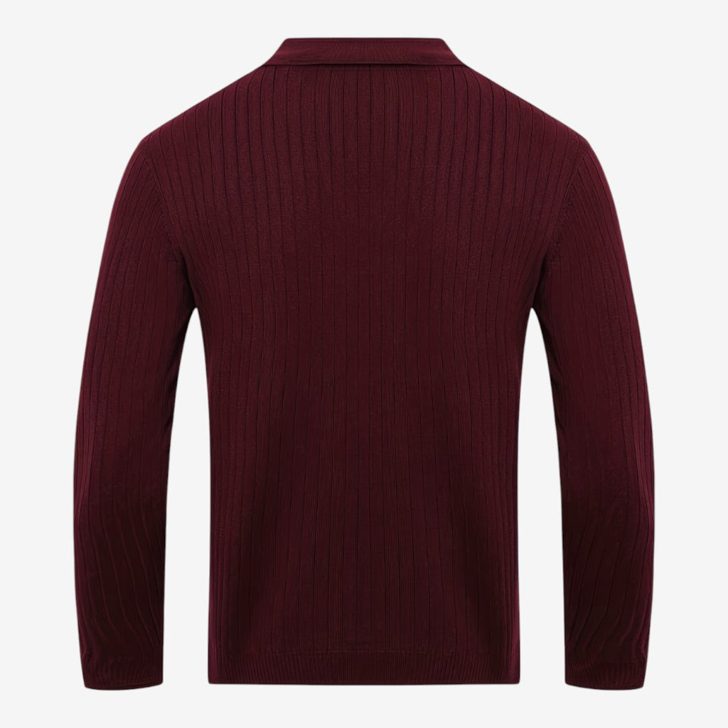 Jorvalore | Men's Long Sleeve Knit Polo Shirt for Casual Wear