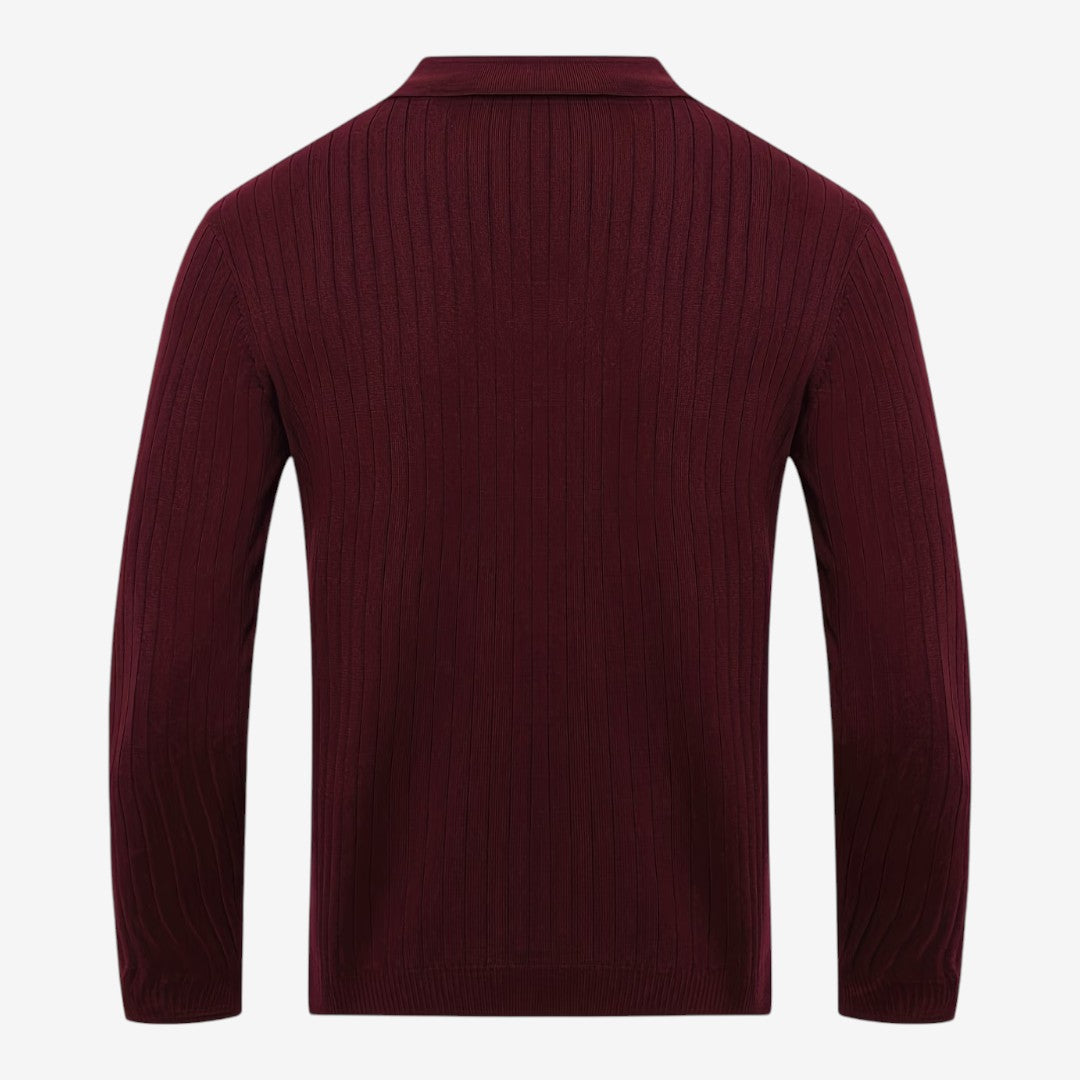 Jorvalore | Men's Long Sleeve Knit Polo Shirt for Casual Wear