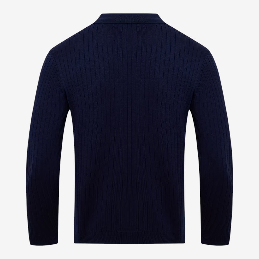 Jorvalore | Men's Long Sleeve Knit Polo Shirt for Casual Wear