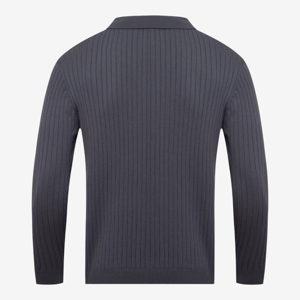 Jorvalore | Men's Long Sleeve Knit Polo Shirt for Casual Wear