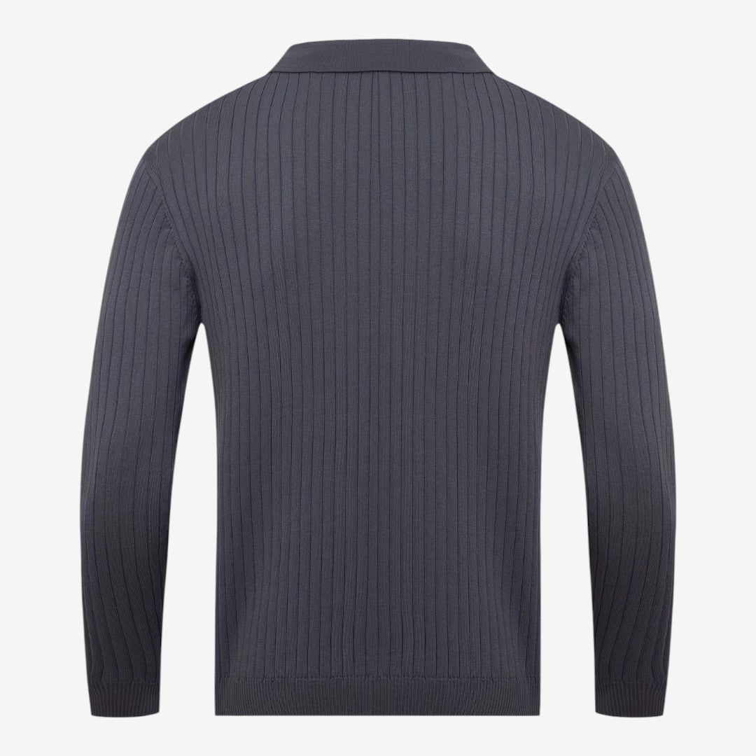 Jorvalore | Men's Long Sleeve Knit Polo Shirt for Casual Wear