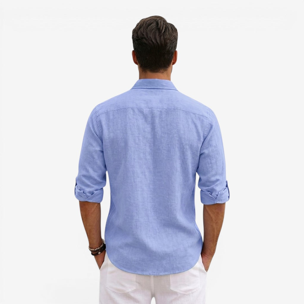 Jorvalore | Men’s Long Sleeve Summer Shirt Linen Blend Cool Comfortable