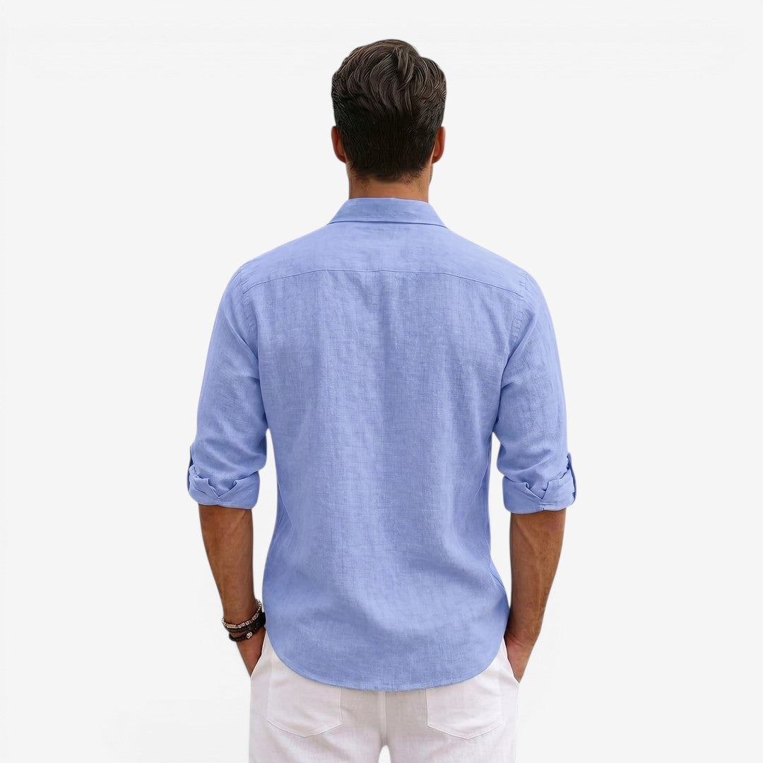 Jorvalore | Men’s Long Sleeve Summer Shirt Linen Blend Cool Comfortable