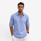 Jorvalore | Men’s Long Sleeve Summer Shirt Linen Blend Cool Comfortable