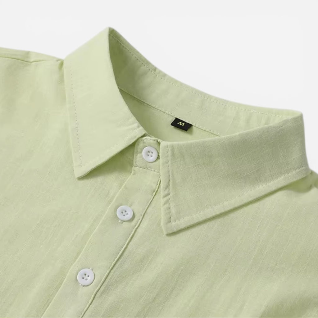Jorvalore | Men’s Long Sleeve Summer Shirt Linen Blend Cool Comfortable