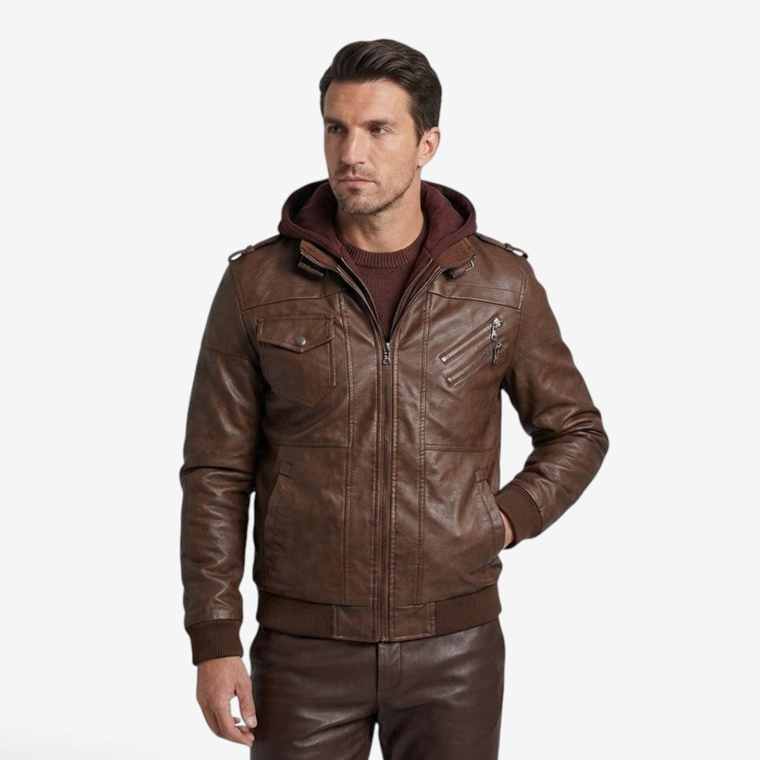 Jorvalore | Men's PU Leather Biker Jacket Classic Motorcycle Outerwear