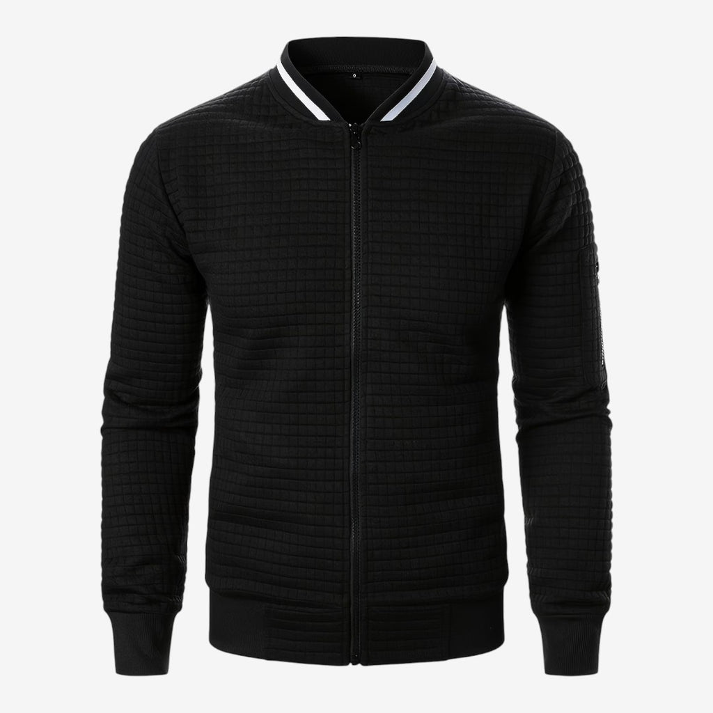 Jorvalore | Men’s Plaid Casual Jacket Full Zip Stand Collar