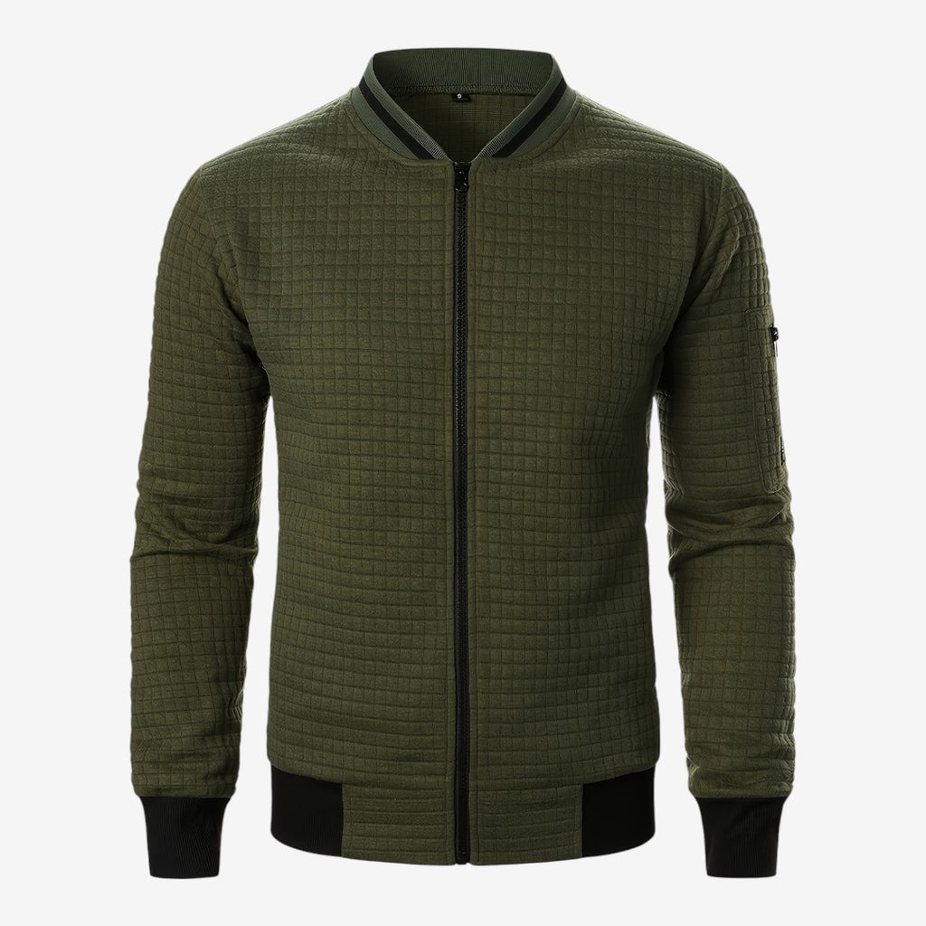 Jorvalore | Men’s Plaid Casual Jacket Full Zip Stand Collar