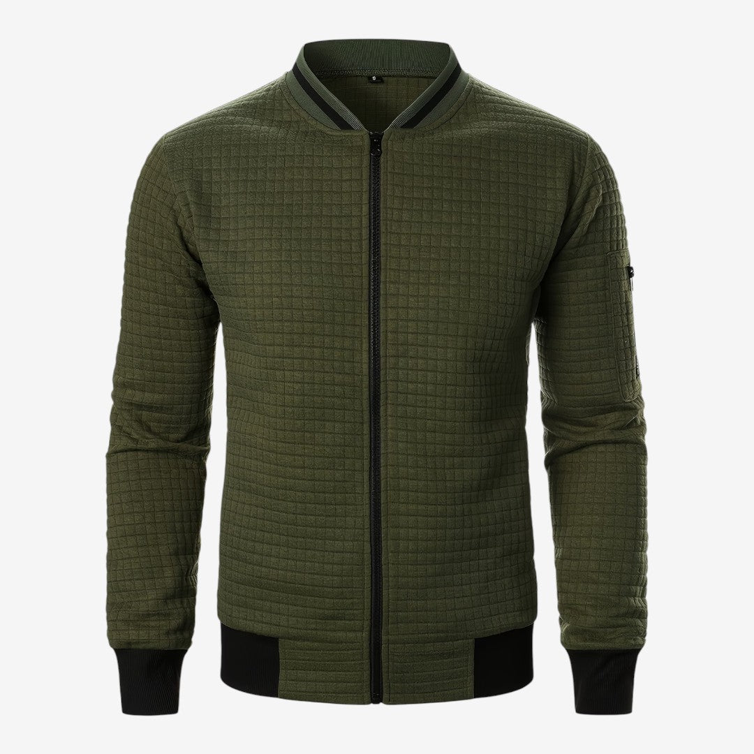 Jorvalore | Men’s Plaid Casual Jacket Full Zip Stand Collar