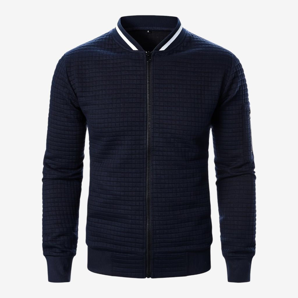Jorvalore | Men’s Plaid Casual Jacket Full Zip Stand Collar